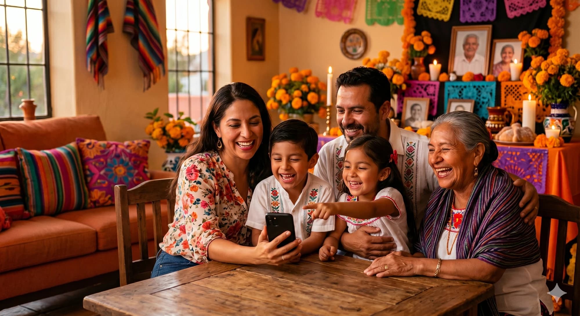 Familia Recordando SerQuerido en celular